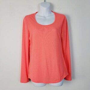 Lucy Neon Melon Longsleeve Activewear Top‎ Size Small